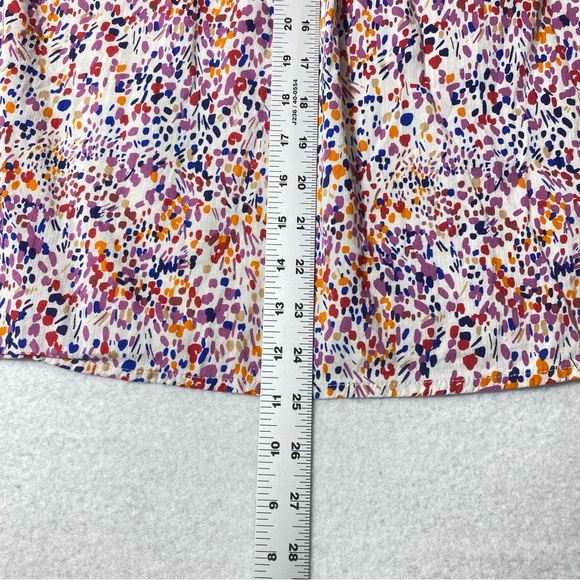 St. John’s Bay Blouse Women’s 0X Multicolor Abstract Keyhole Short Sleeve Top - Picture 14 of 14